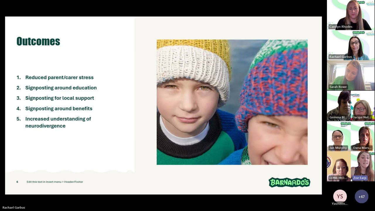 West Yorkshire Neurodiversity Program NEDtalk Topic: Barnardos Keyworker Service Pilot September