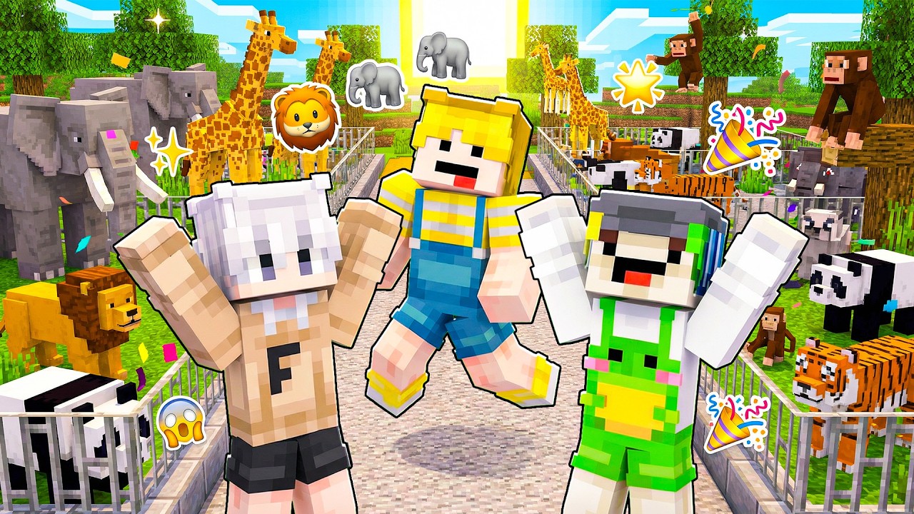 DUNDUN & LEMON BIKIN KEBUN BINATANG PALING BESAR DI MINECRAFT! BANYAK HEWANNYA!