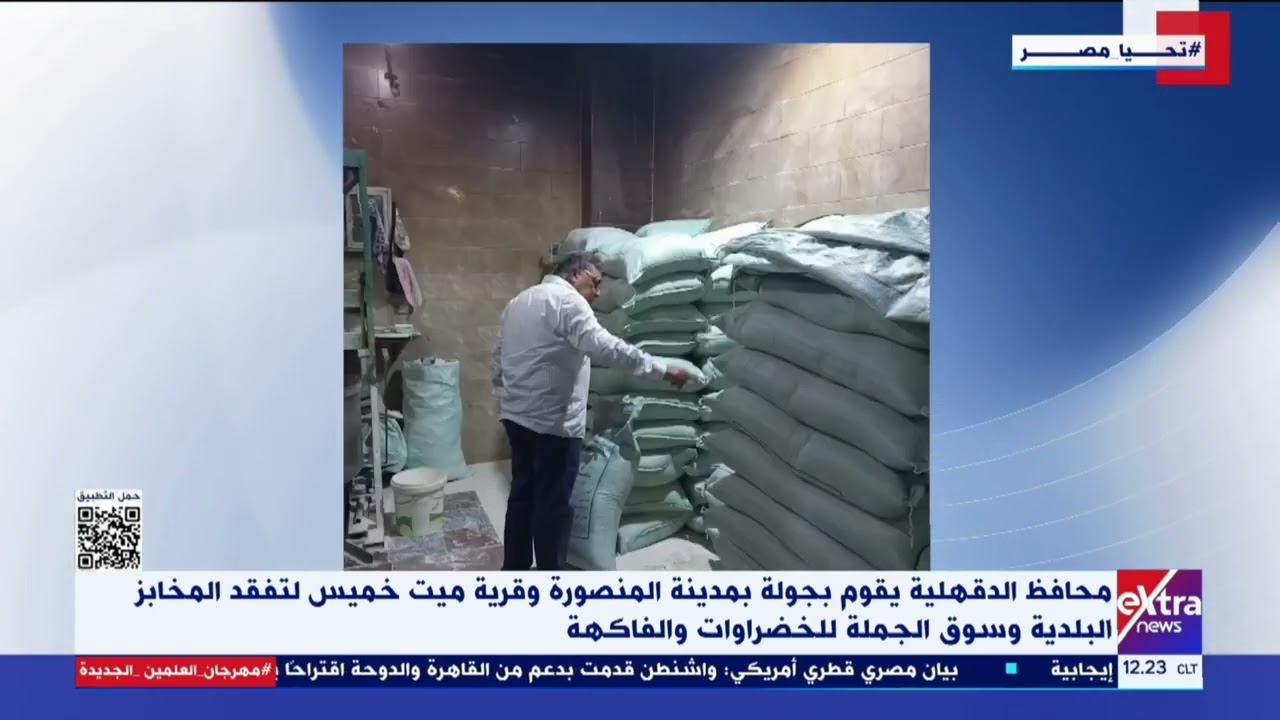 محافظ الدقهلية يقوم بجولة بمدينة المنصورة وقرية ميت خميس لتفقد المخابز البلدية وسوق الجملة