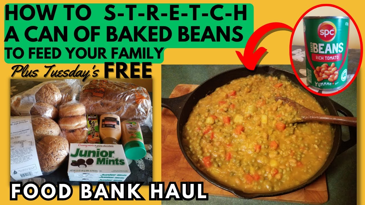 What I Cook Using My Food Pantry Hauls: EASY & FRUGAL One Pot Baked Bean Stew + FREE Food Bank Haul!