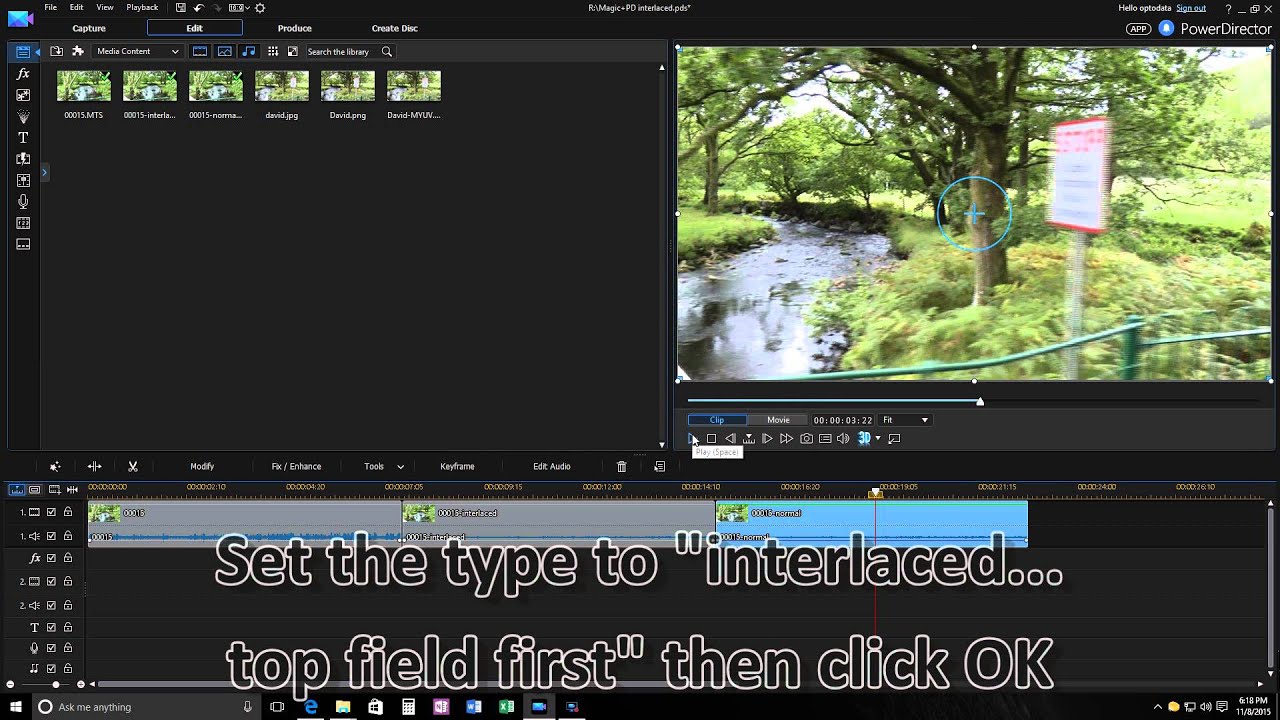 Magic+PD fix for interlaced clips showing stripes