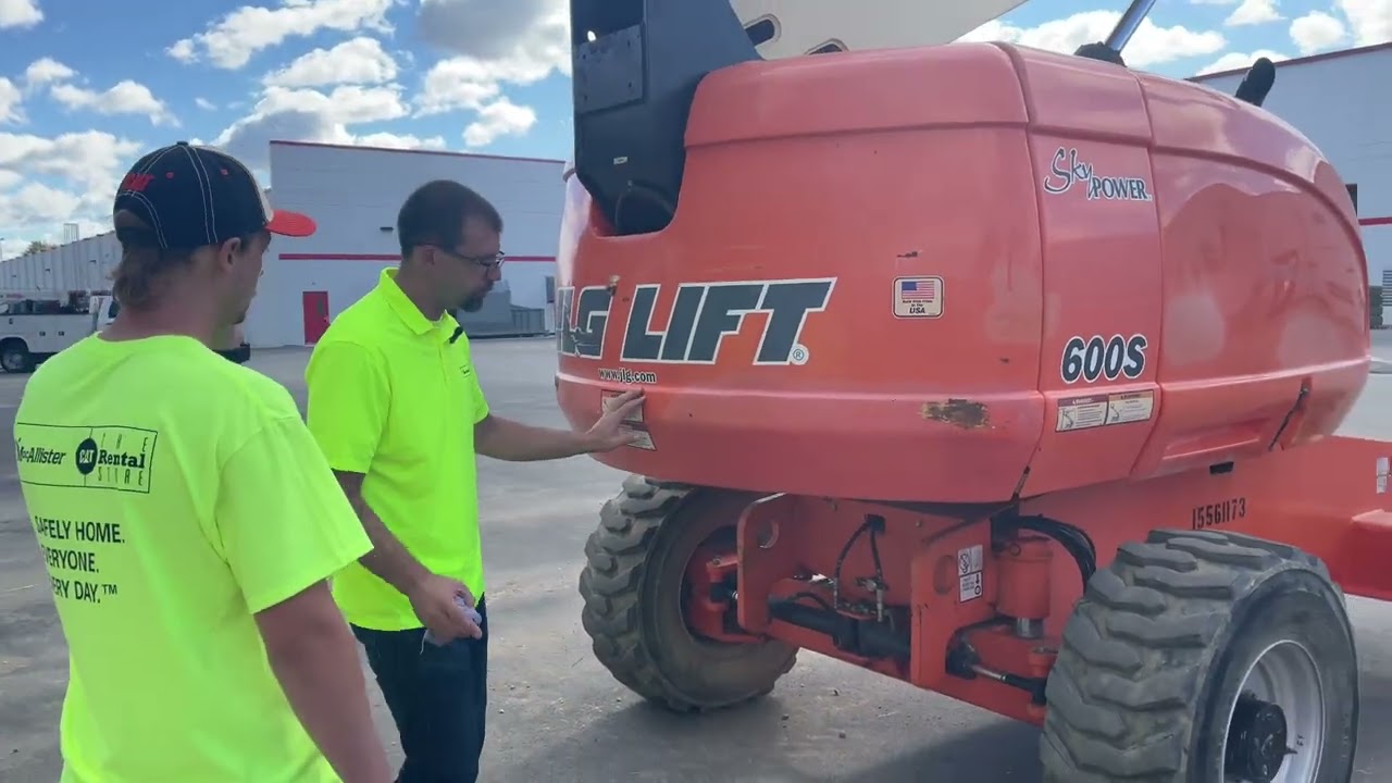 JLG boom lift walk around inspection