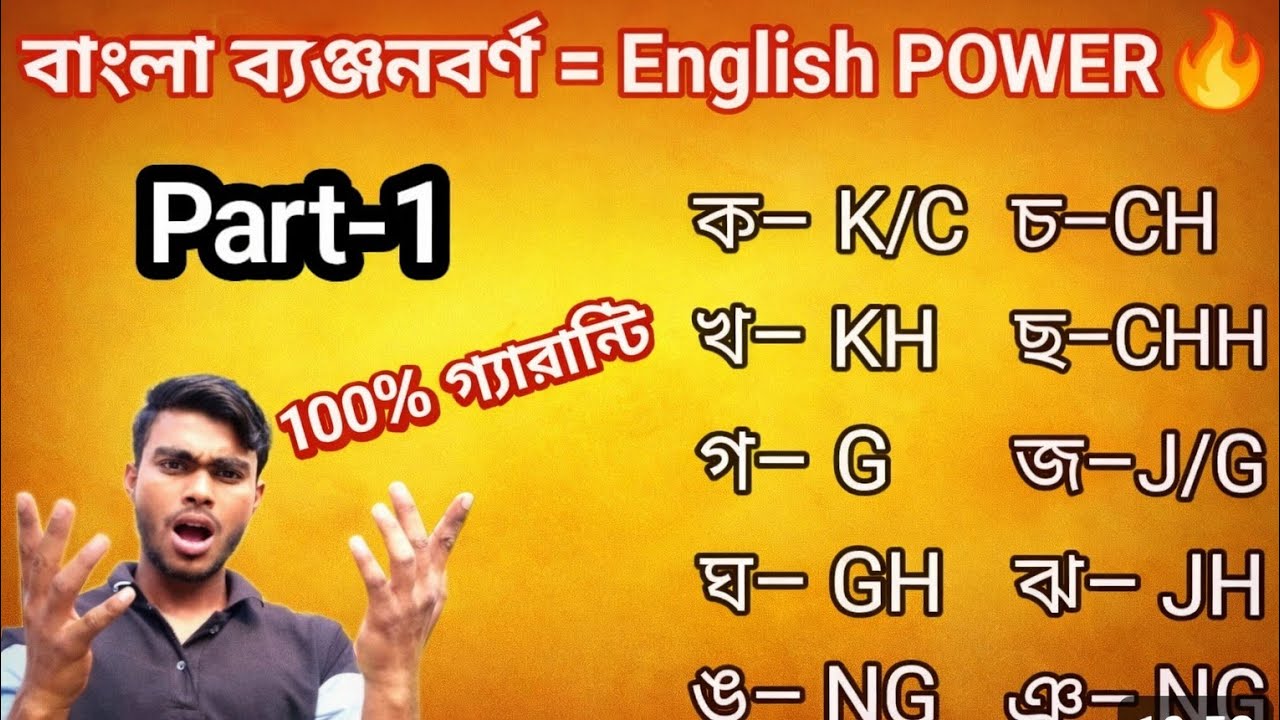 বাংলার ব্যঞ্জনবর্ণ দিয়ে English Pronunciation শেখা/ক–খ–গ–চ–জ//part-1 বাংলা ব্যঞ্জনবর্ণ EnglishPOWER