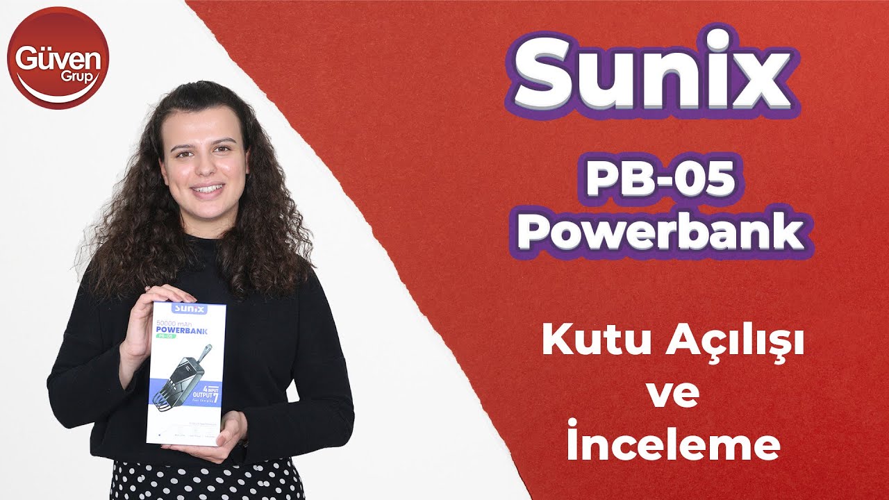 Sunix PB05 Micro, İos Lightning, Type-C Çıkışlı Led Göstergeli Powerbank 50000 mAh