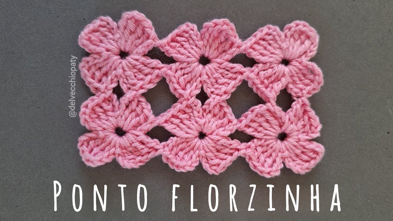Passo a passo - Ponto florzinha contínuo em crochê!