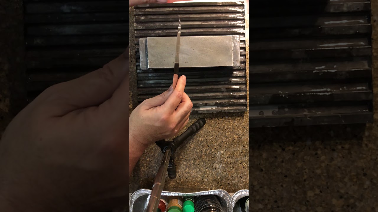 Global Deba single bevel edge knife sharpening