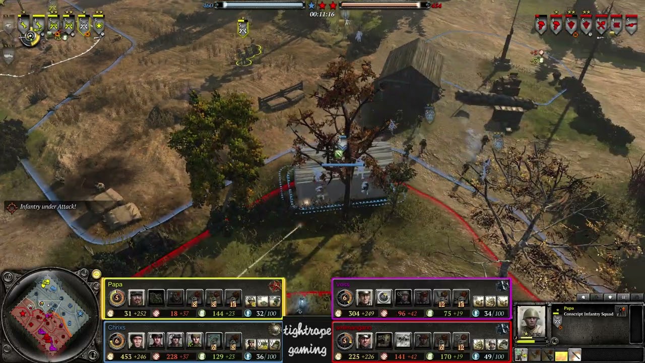 COH2 2v2 Papa (SU) & Chrixs (UK) vs Voss (OK) & smlmangano (OK)