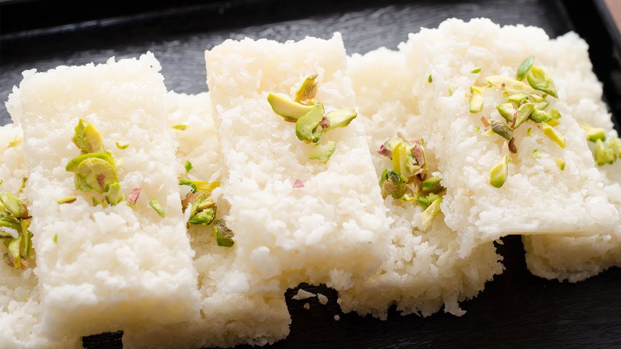 FRESH COCONUT BARFI l NARIYAL BARFI l TRADITIONAL INDIAN DESSERT