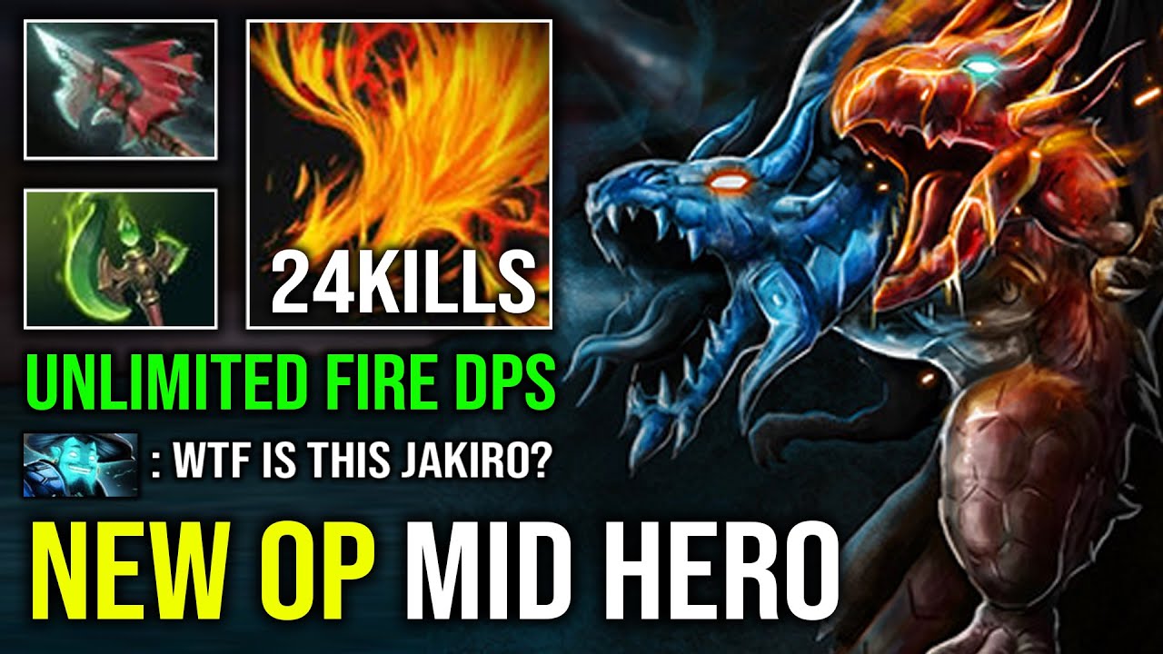NEW OP MID HERO 100% Unlimited Liquid Fire Burning Max Range Parasma Jakiro Dota 2