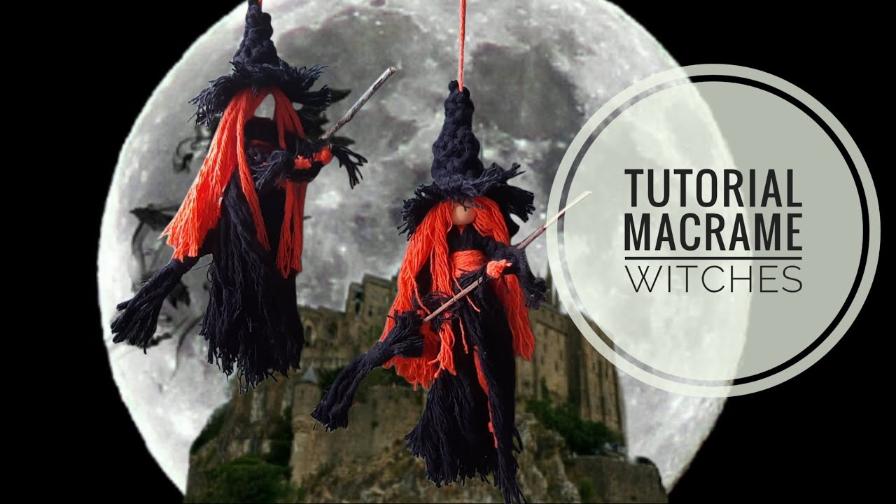 Tutorial Macrame witch doll. Halloween Part 1. Макраме кукла ведьма.