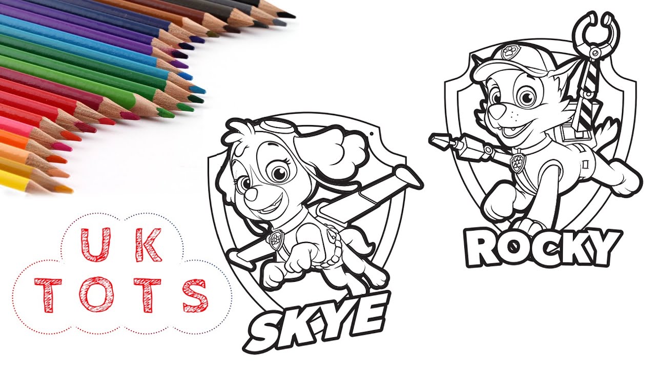 Paw Patrol Colouring: Skye and Rocky | Colouring for Kids by UK Tots