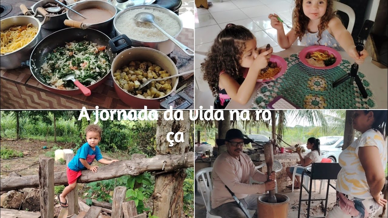 A diversão do povo da roça é assim aos domingos, almoço em família, as crianças adora, 