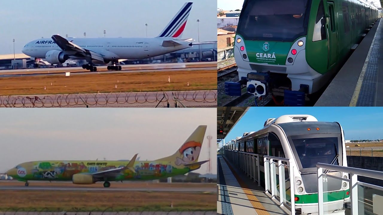 Aviões e trens - Pousos e decolagens, destaque a voo internacional(Vídeo 1)