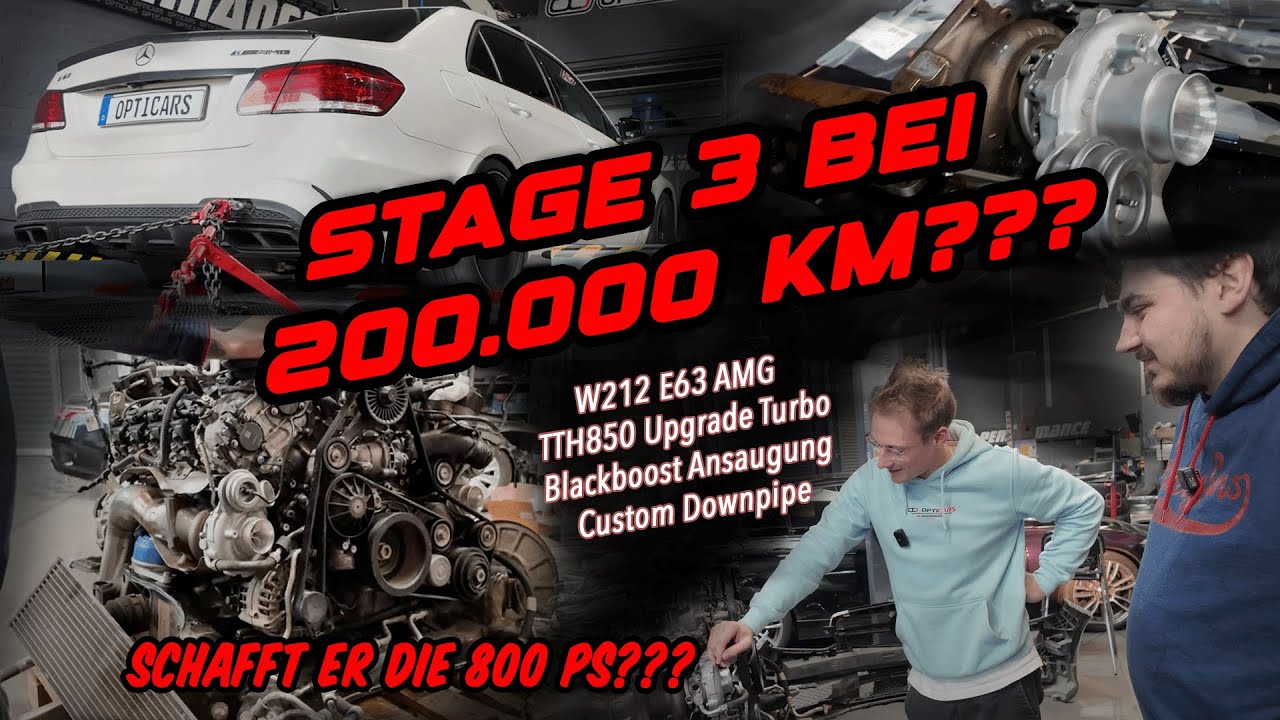 OPTICARS | W212 E63 AMG STAGE 3 | TTH850 Upgrade Turbos + Downpipe + Blackboost Intake