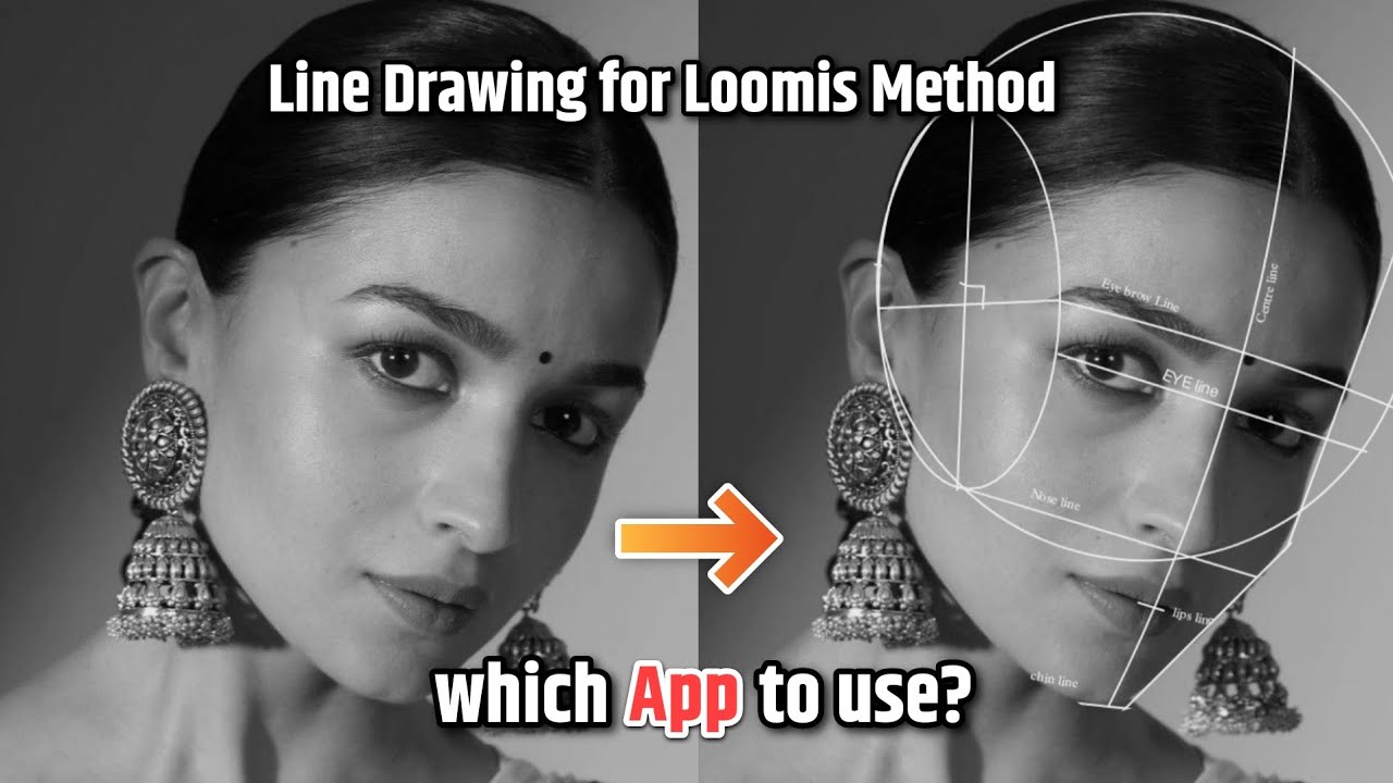 How to draw lines for LOOMIS Method in reference photo 😇