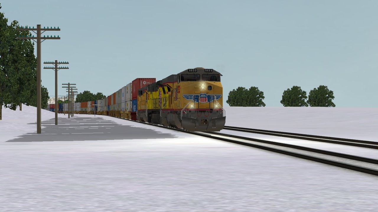ORTS: High Speed UP C45ACCTE #5533 WB ZG2BRB-25 At Low Moor, IA