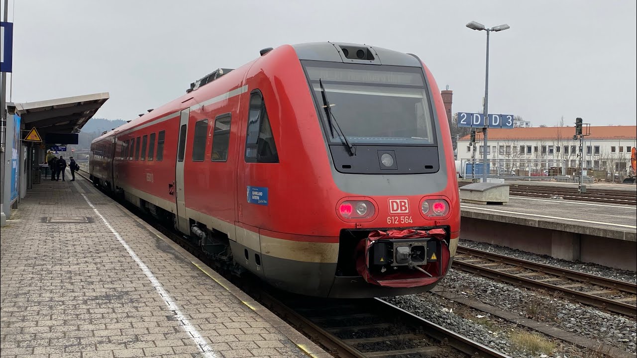Mit der Br 612 als RE 30 von Nürnberg Hbf nach Bayreuth Hbf in der 1. Klasse und mit 160 km/h