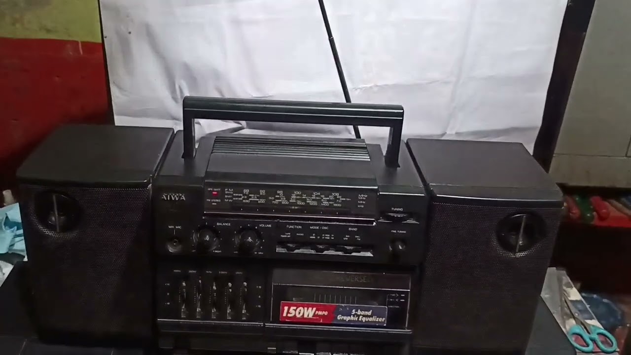 ( Sold ) AIWA CA- A50 Boom Box Tape Recorder working FM Radio working Tokyo Japan SALE 