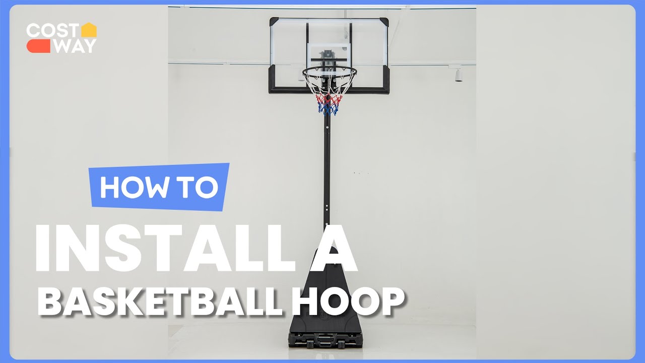 How to Install the Adjustable Portable Basketball Hoop | 31652798 #costway #howto