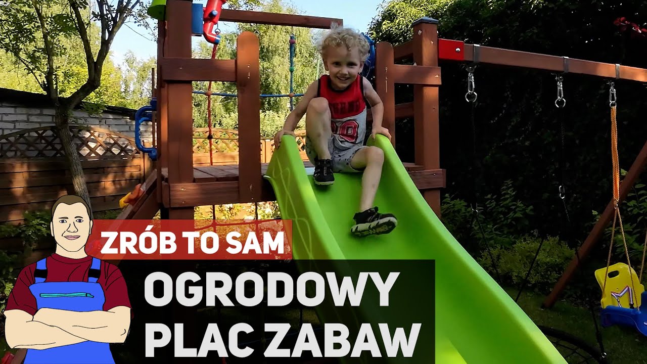 Ogrodowa huśtawka ze zjeżdżalnią -  plac zabaw dla dzieci