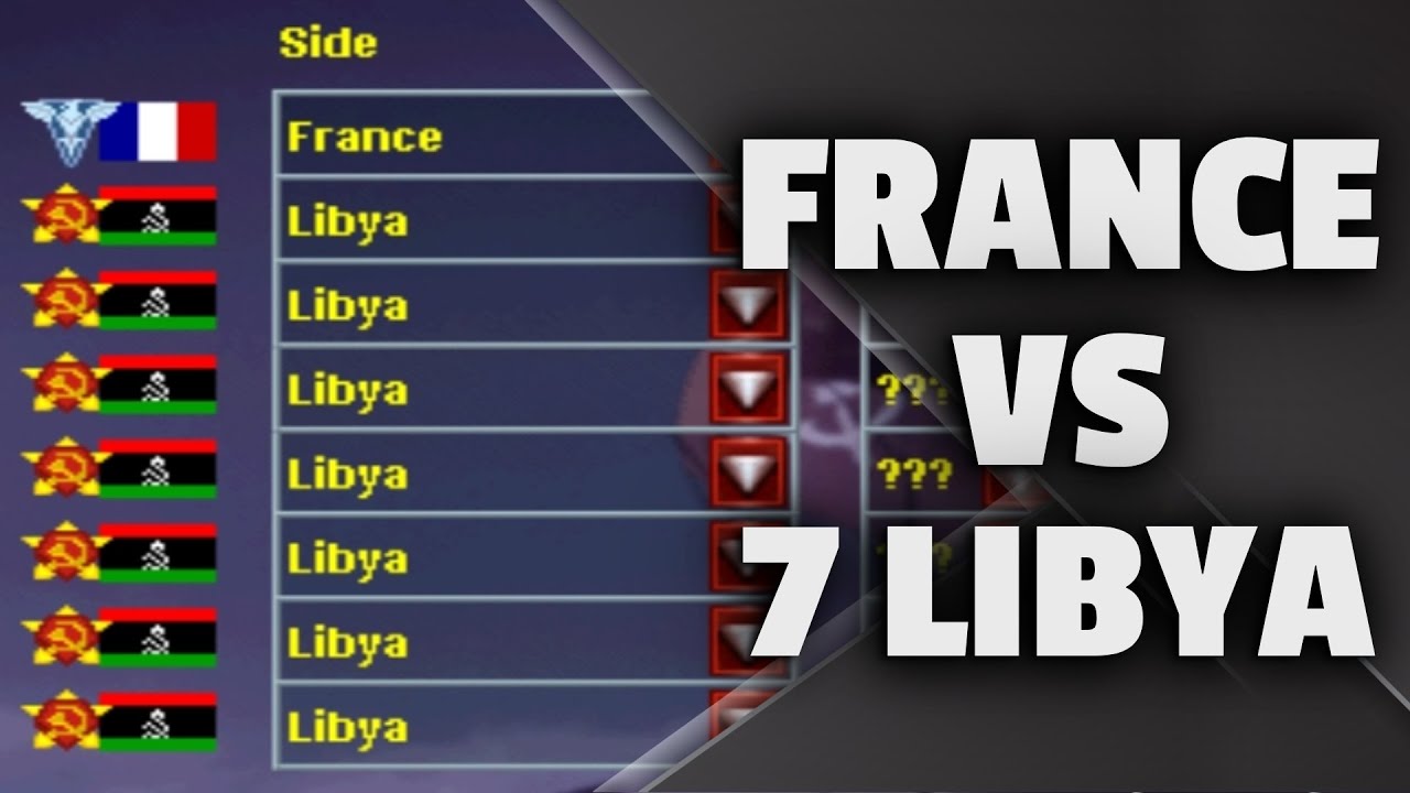 Red Alert 2 | France Guard Cannons vs 7 Libya | (7 vs 1 + Superweaons)