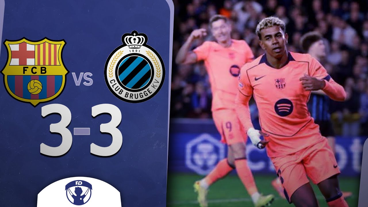 🔥🏆 En un PARTIDAZO, el BRUJAS y BARCELONA EMPATARON 3-3 en la CHAMPIONS LEAGUE