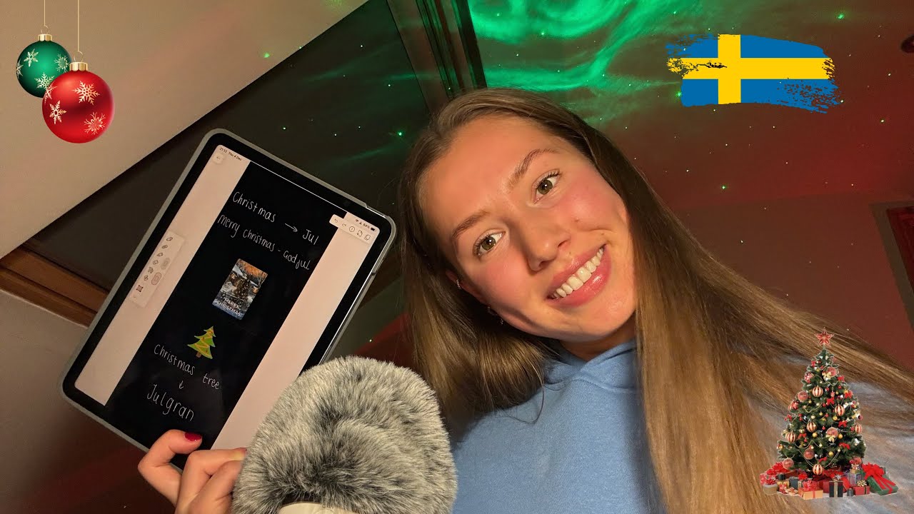 ASMR Christmas Swedish lesson 🎄🇸🇪 på svenska 
