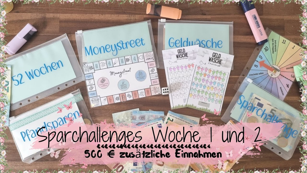 Sparchallenges Woche 1 & 2 Mai 🌼 I 500 € zusätzliche Einnahmen💟 I Umschlagmethode I Cash Envelope