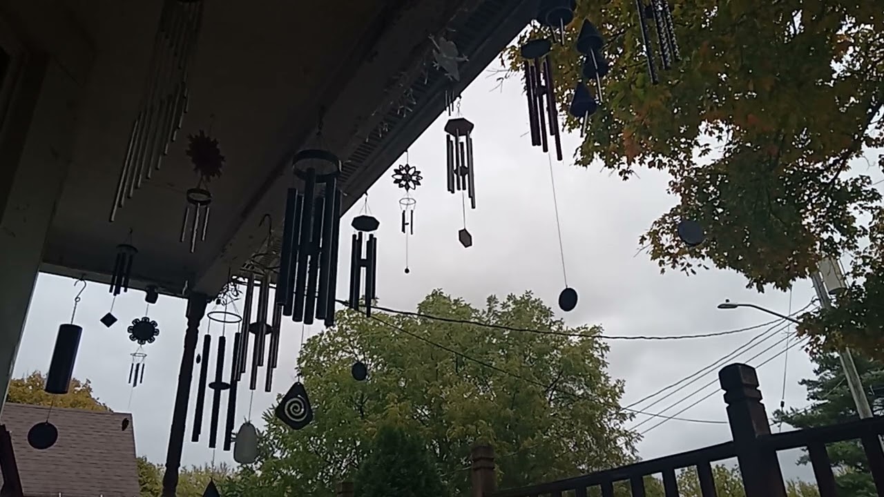 14 mph Winds: Wind chimes going medium crazy from west