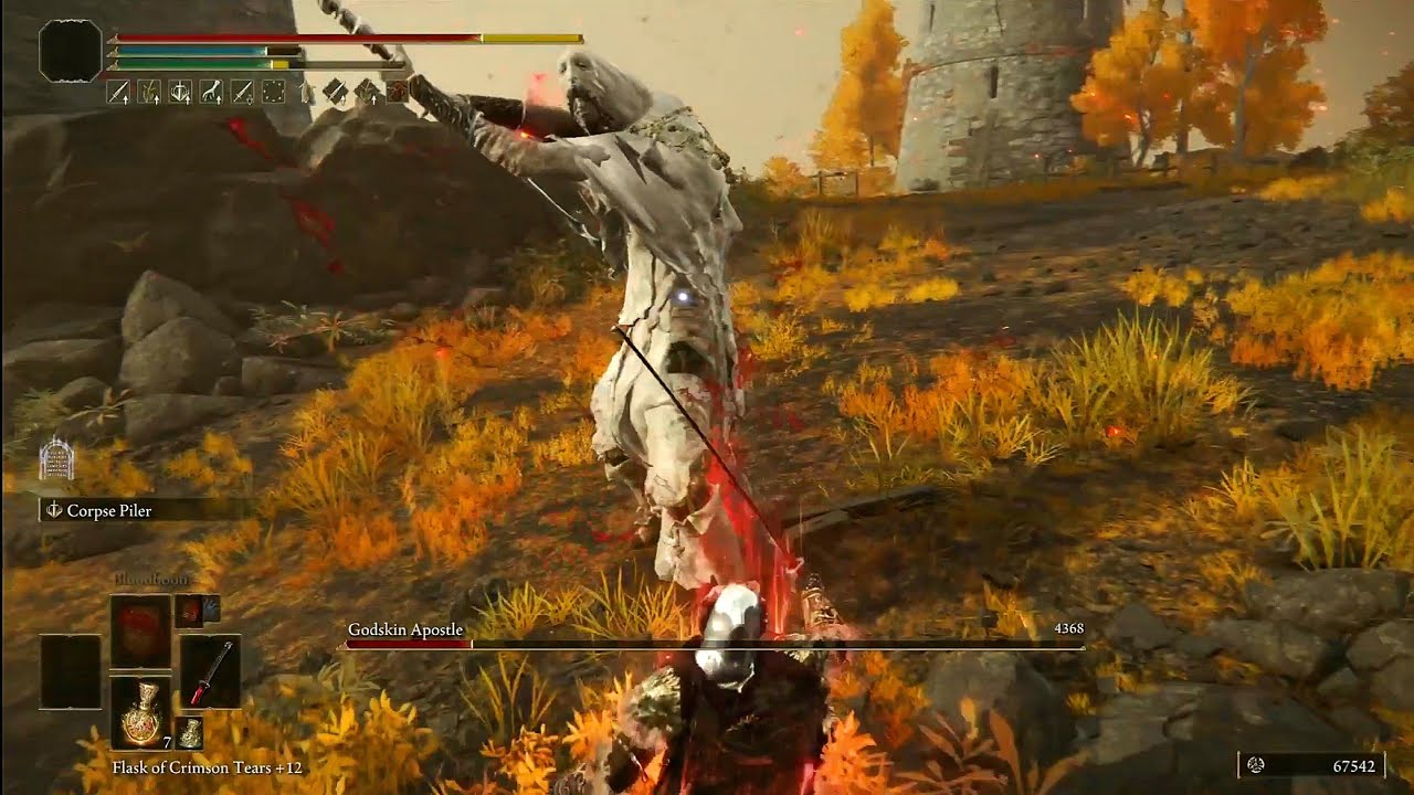 Godskin Apostle Windmill Village - River of Blood (OP Bleed Build) - High Damage - Elden Ring