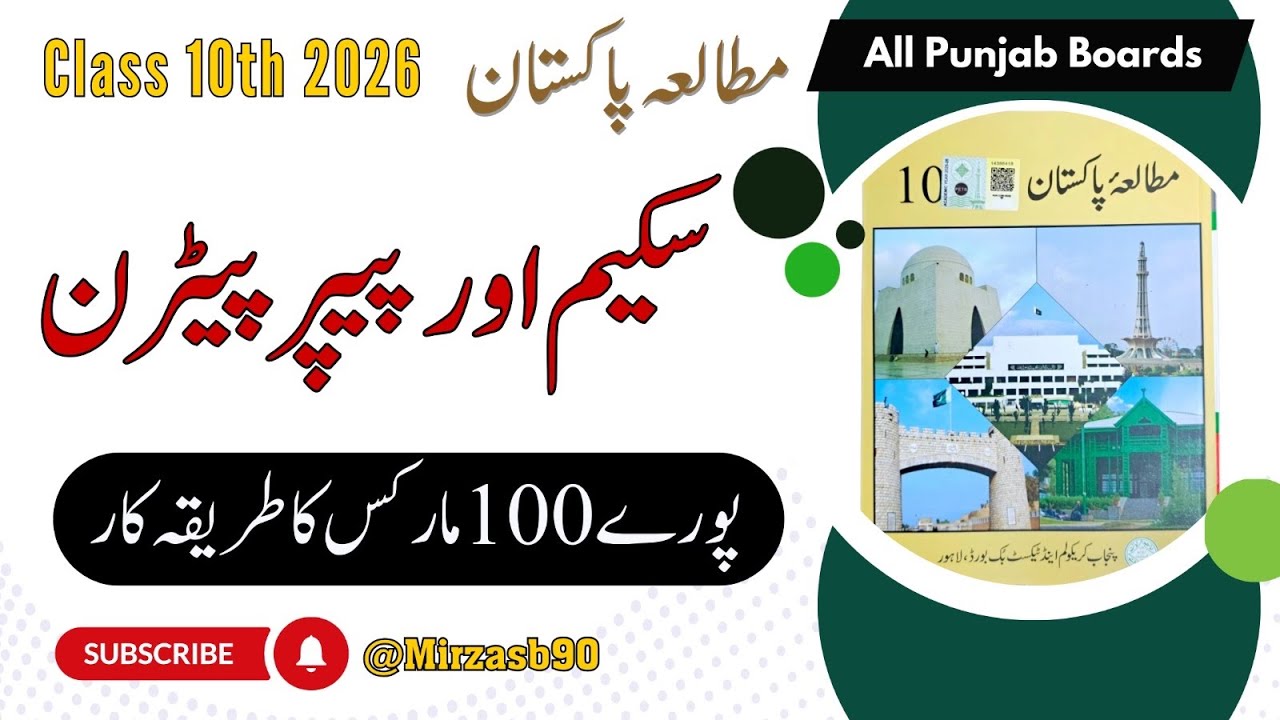 Paper Scheme || Easy Formula || Class 10th || 2026 || Punjab Boards || @Mirzasb90 