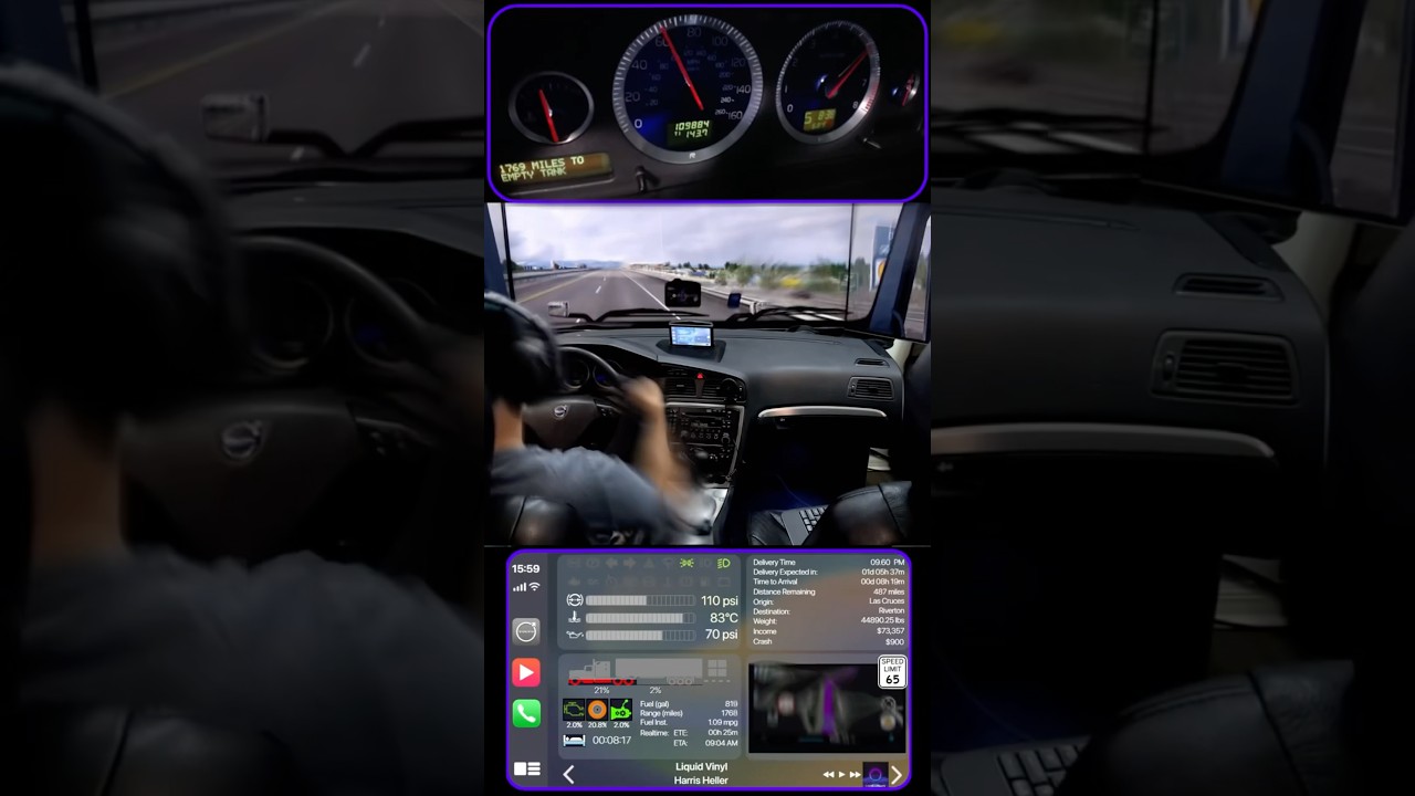 Truck simulator in a car interior?