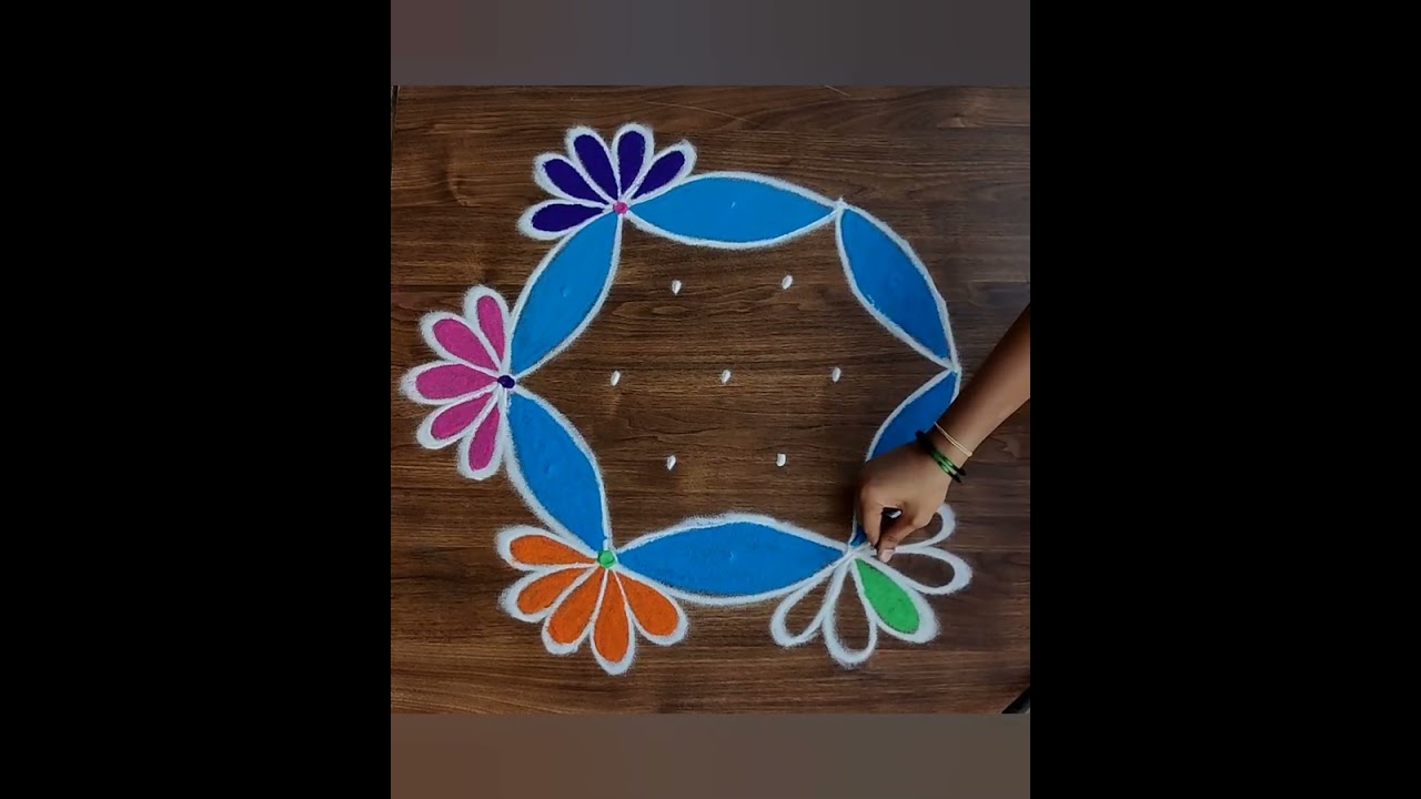 Beautiful and elegant flower rangoli design 🪷 latest rangoli designs ⚛️ pongal kolangal 
