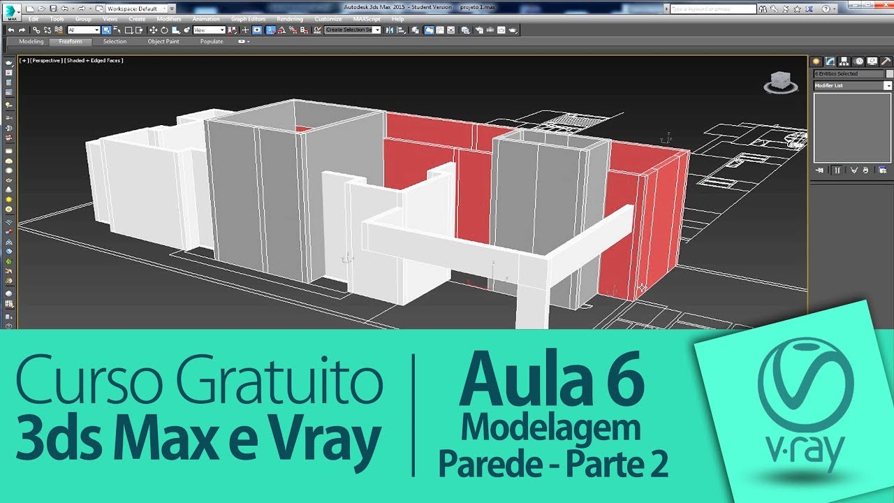 Modelagem 3D de Parede (Alvenaria) no 3ds Max - Parte 2 | Aula 6 | Curso Gratuito de 3ds Max e Vray