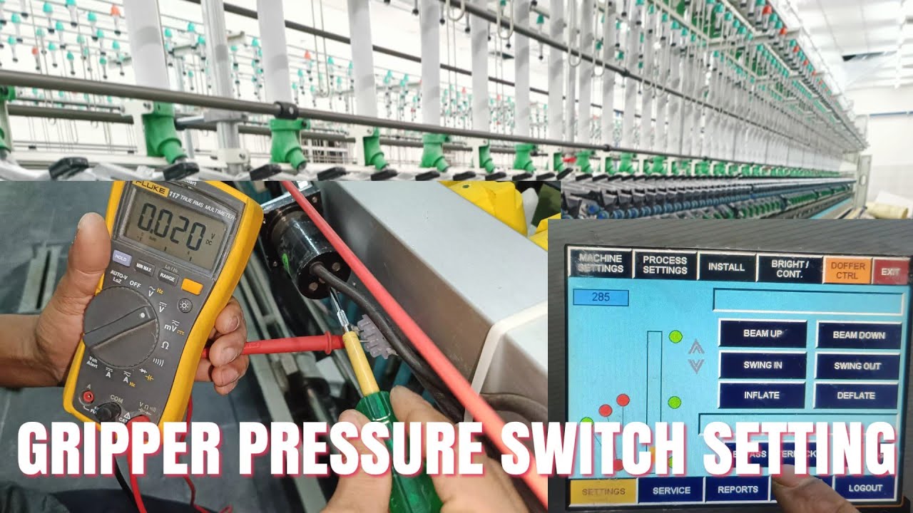 LMW Ring Frame Gripper Leakage B15 & B15a Pressure Switch Settings & Controlling in Hindi !