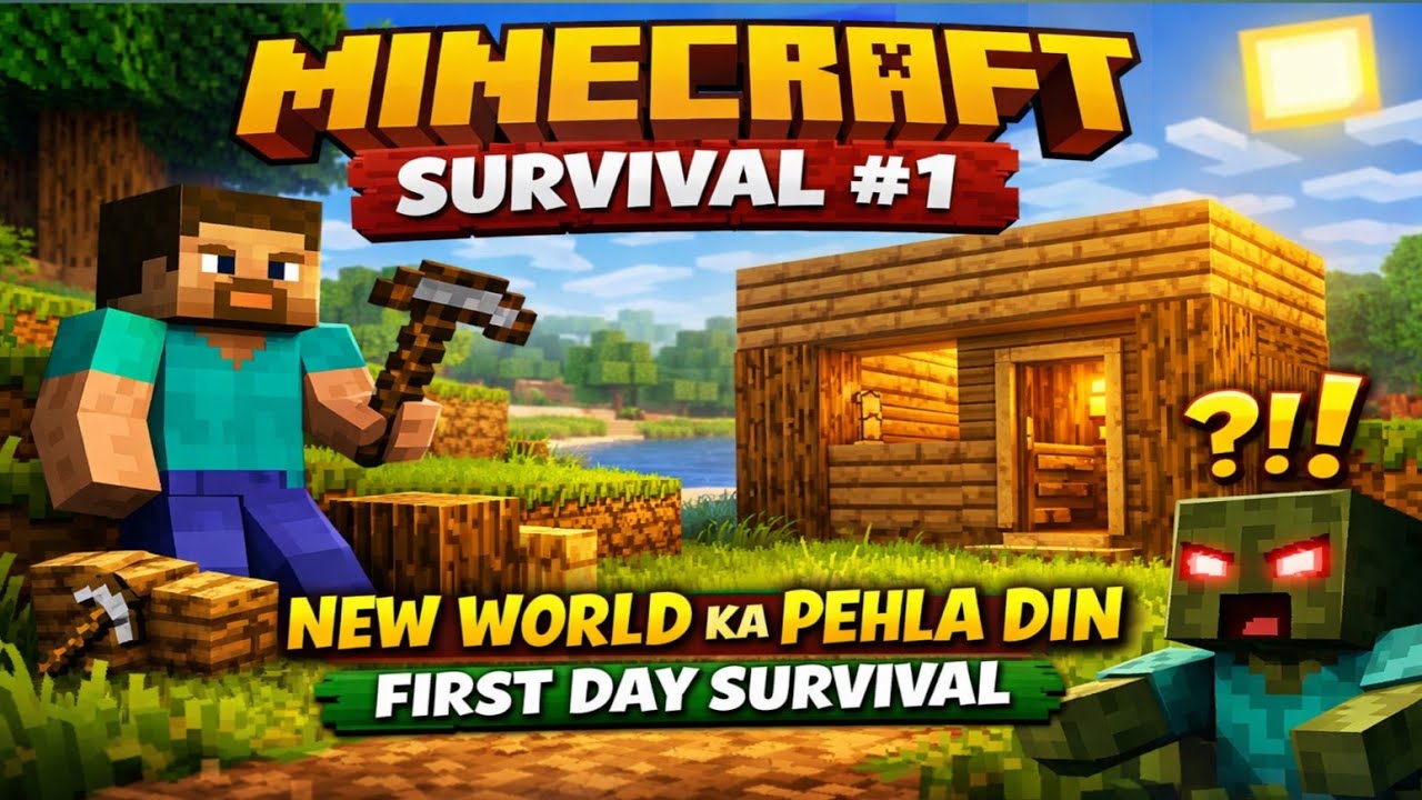 Minecraft Survival #1 | New World Ka Pehla Din | First Day Survival