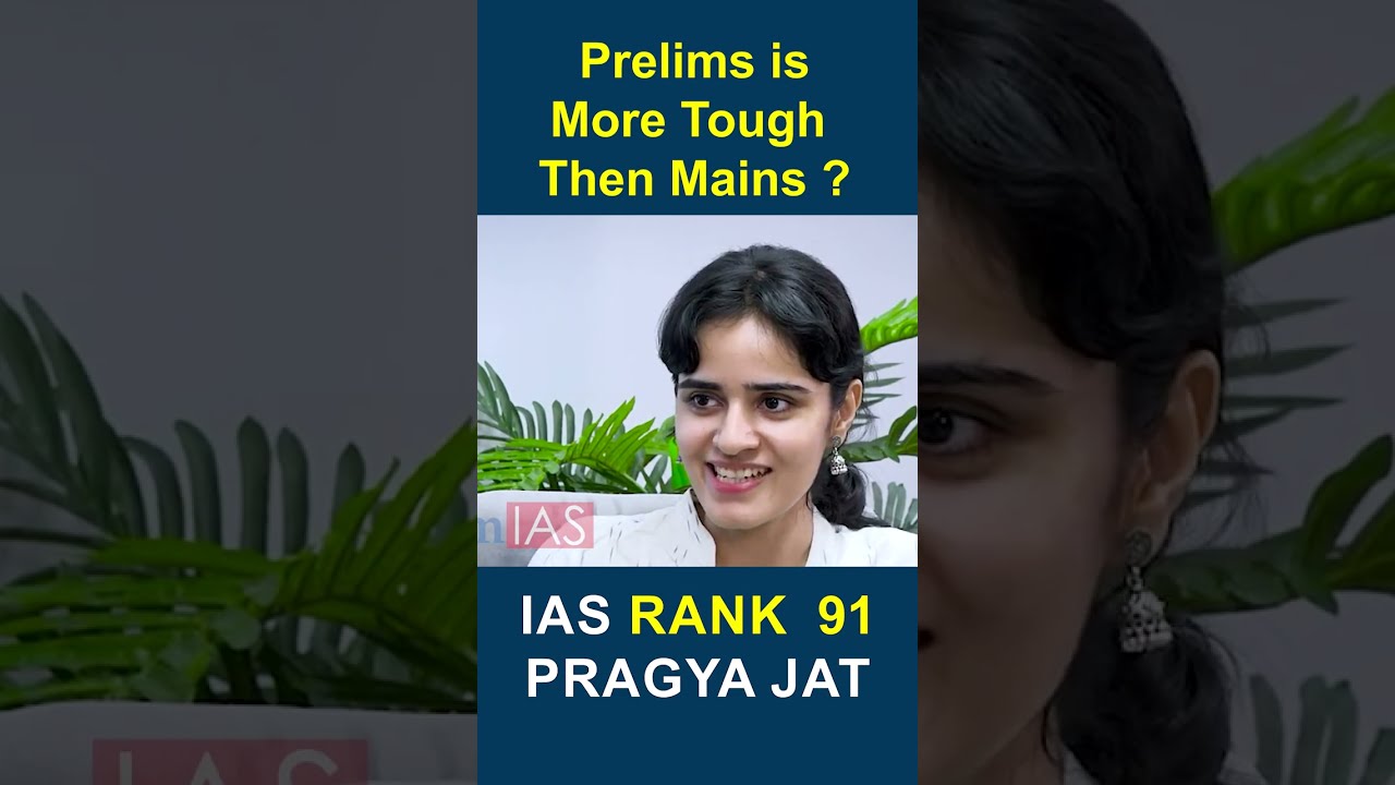 Prelims Is More Tough Then Mains | Pragya Jat | RANK 91 | IAS 🚔🚨 | #shorts