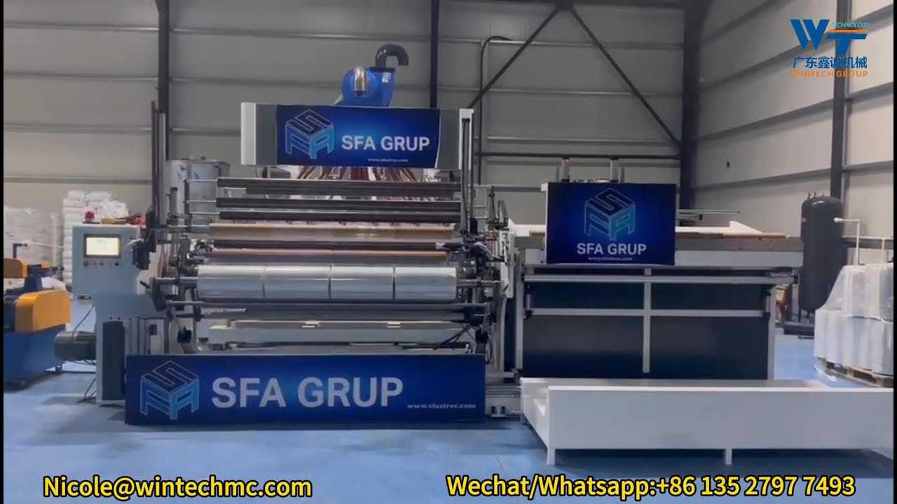 2400MM Hand Roll PE Stretch Film Making Machine，Industry PE Cast Stretch Warp Film Machine
