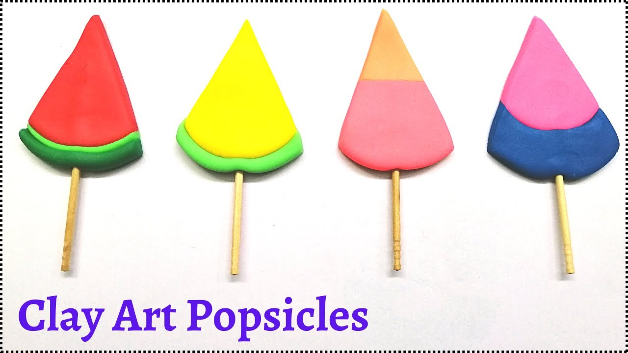 Clay Art Popsicle | Play Dough Fruit Popsicle | Summer Special Crafts | Watermelon | Easy Tutorial
