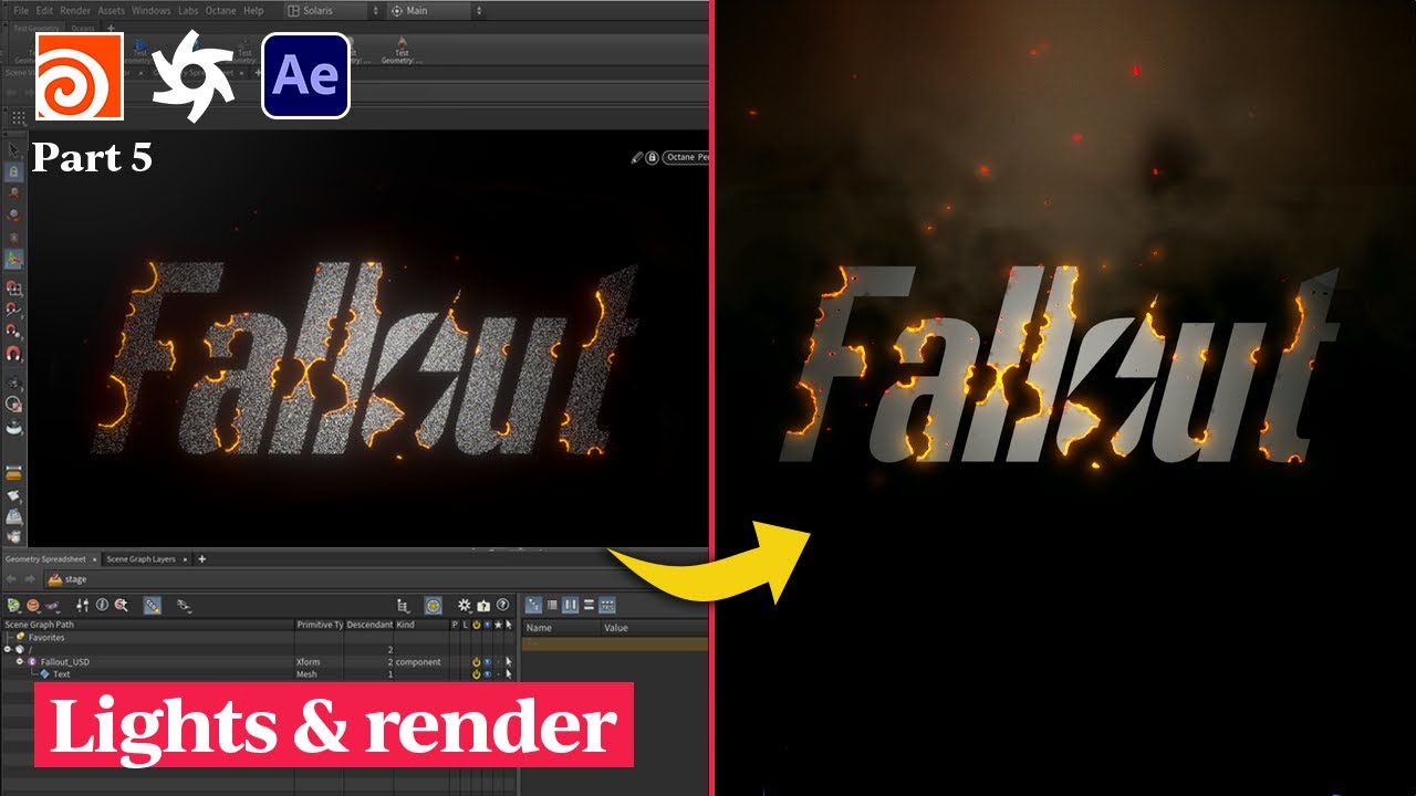 Recreate the FALLOUT Title Sequence Pt 5 || Rendering and Compositing