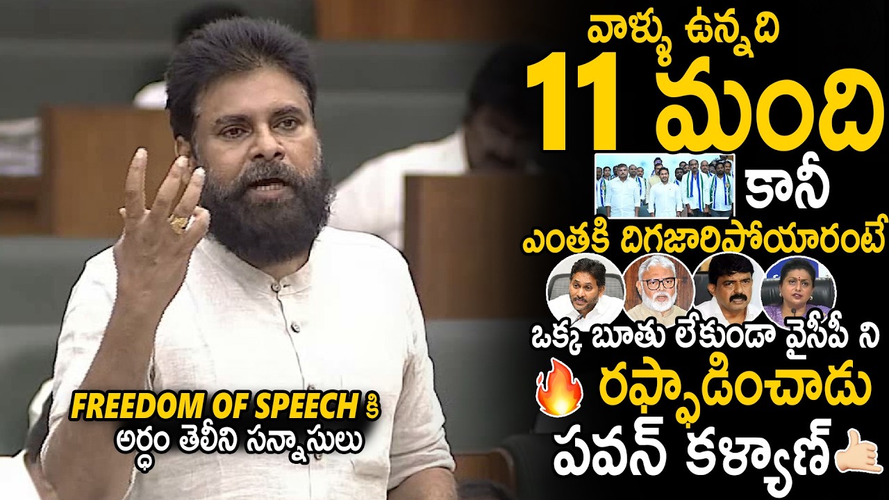 ఉన్నది 11 మంది కానీ😲 | Pawan Kalyan Solid Counters On YS Jagan And Team11 In Assembly | Sahithi Tv