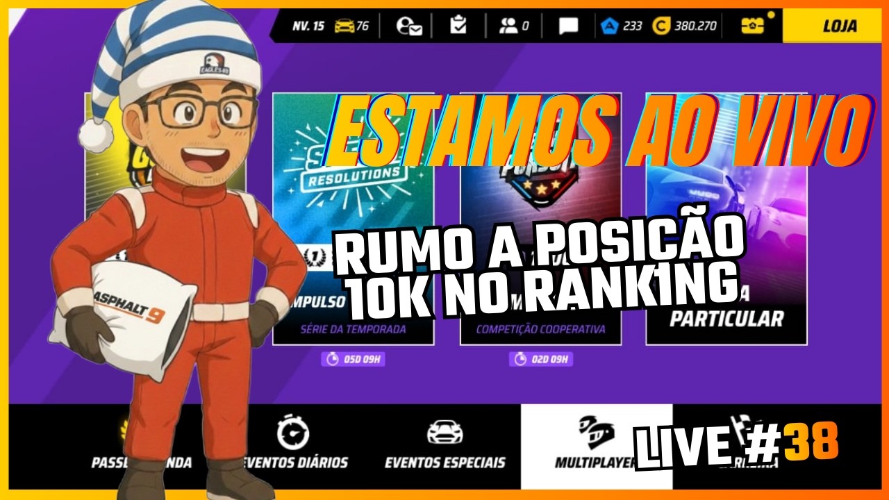 🏎️ RUMO AO TOP 10K! | Subindo o Ranking no Asphalt 9: Legends LIVE#38🚀
