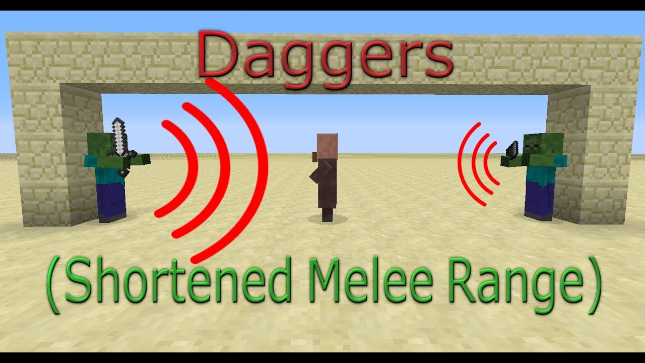 Daggers in Vanilla Minecraft (Shortened Melee Range Concept)