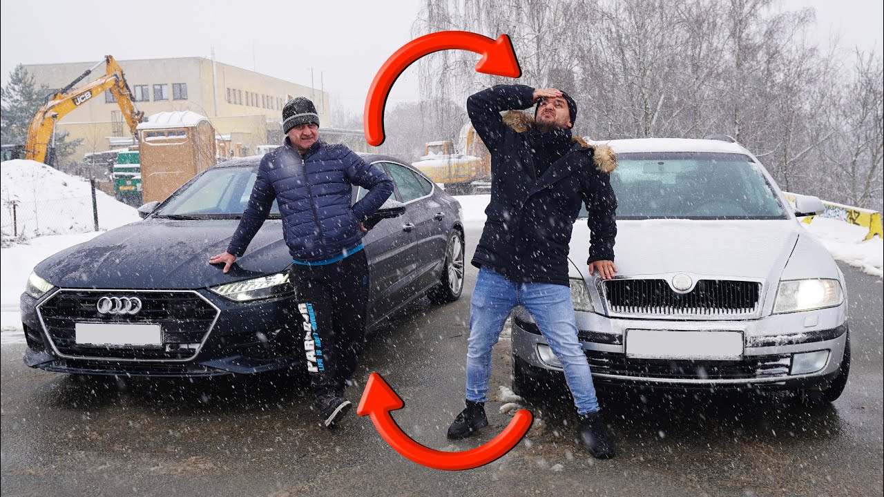 Vyměnil jsem si s tátou auto! | Audi A7 x 16 let stará Škoda Octavie!