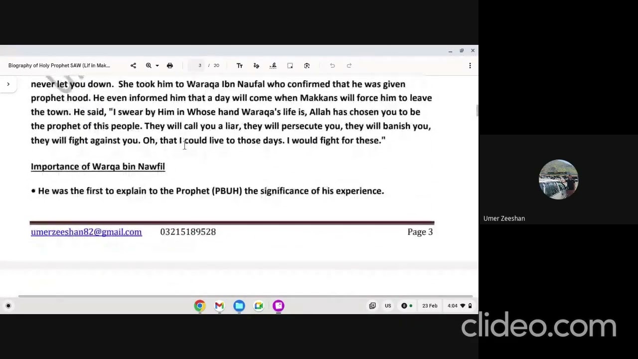 Life in Makkah recap part 1 online class 23 Feb 2025