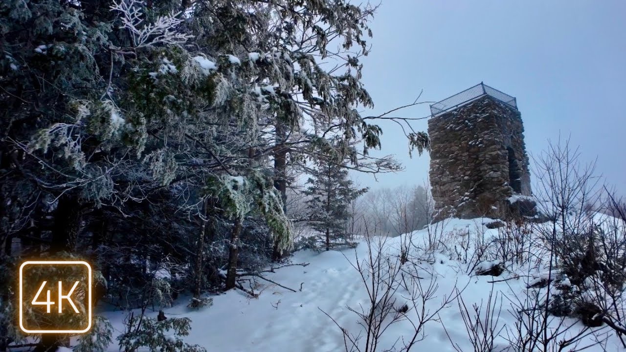 Snowy Maine Mountain Walk | ASMR Nature Trail