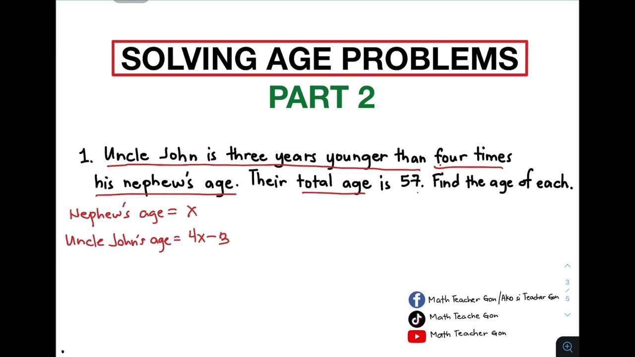 How to Solve Age Problems (Part 2) - Civil Service Exam - LET Exam
