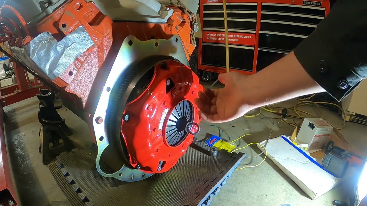 472 Cadillac with a T56 6 speed part 4.  Installing my bellhousing.