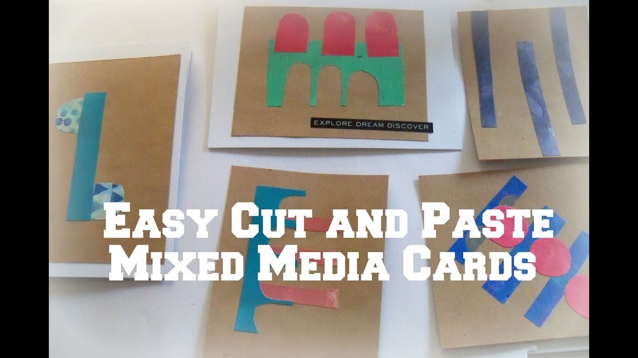 Easy Cut and Paste mixed media Cards/ how to cut and paste /  DIY collage cards