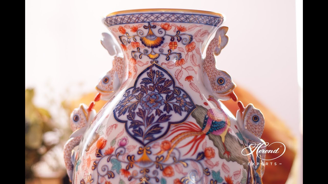 Imari Vase with Dolphin Handles